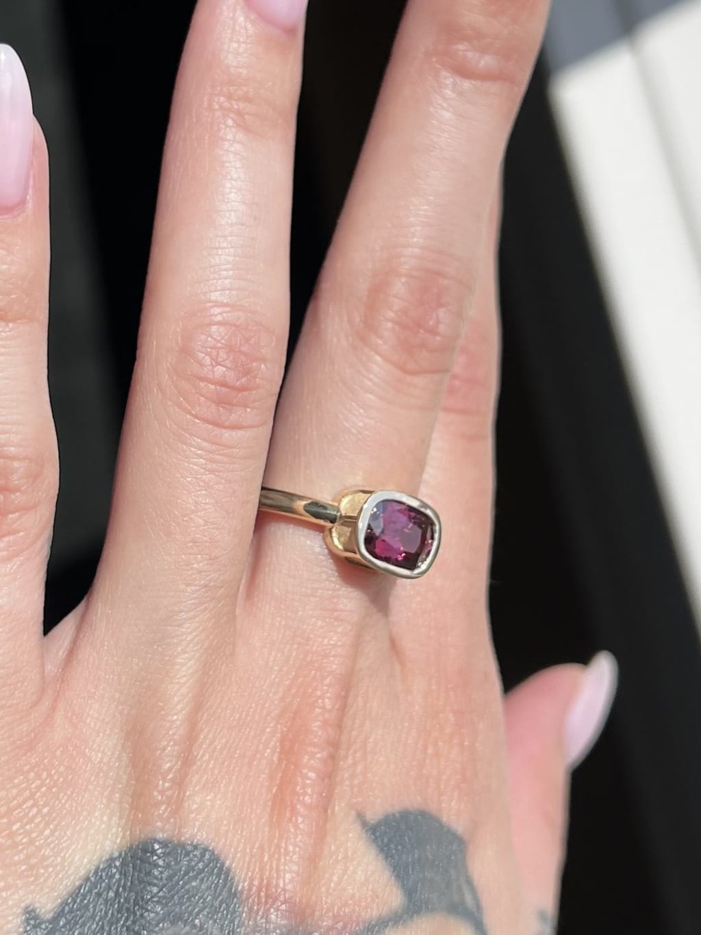 The Petal Ring: Rhodolite Garnet