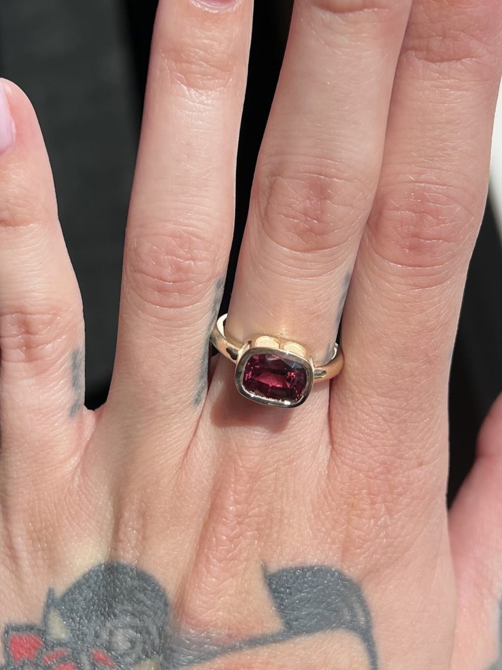 The Petal Ring: Rhodolite Garnet