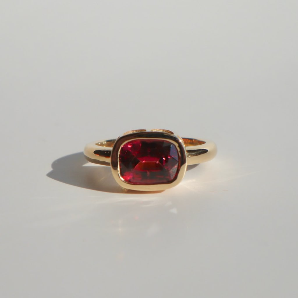 The Petal Ring: Rhodolite Garnet