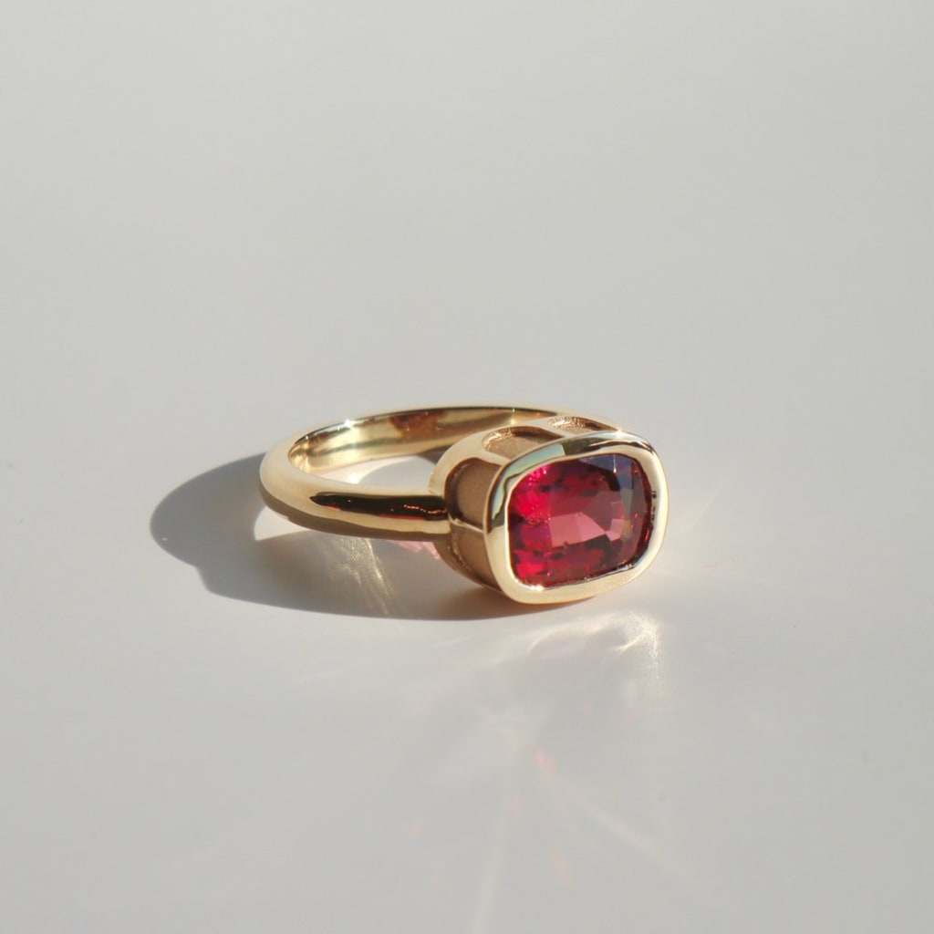 The Petal Ring: Rhodolite Garnet