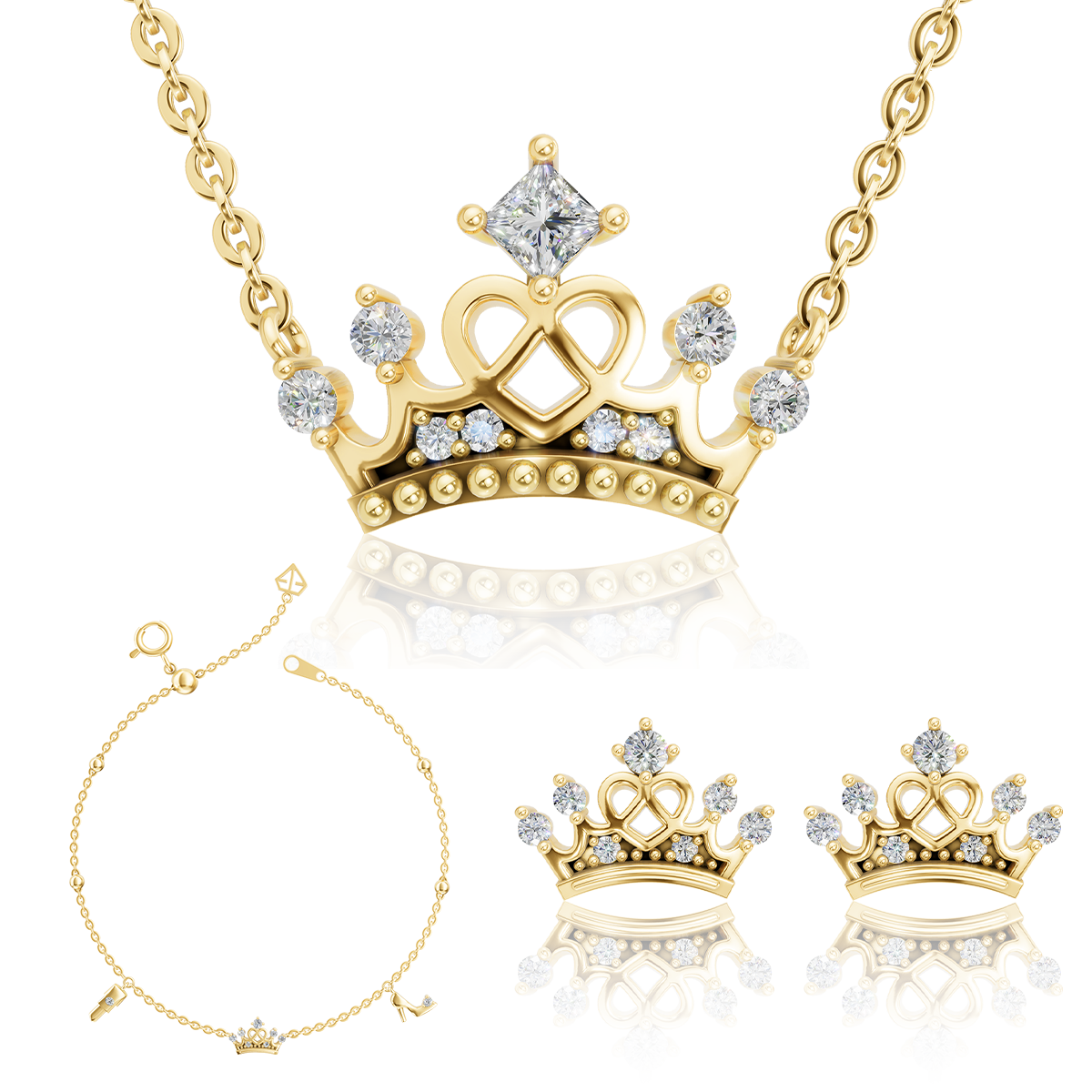SOOBIN'S QUEEN | Hani CZ Gold Jewelry Collection (Earrings, Necklaces & Bracelets in 10K/14K Gold)